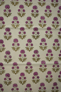 Indian Block Print Thick Cotton Roman Shade - Rishi: Thick Cotton / 30-39"W x 59-67"L Inches