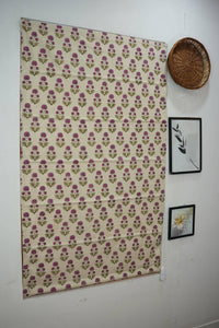 Indian Block Print Thick Cotton Roman Shade - Rishi: Thick Cotton / 30-39"W x 59-67"L Inches
