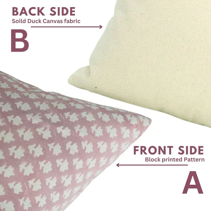 Bohemian Hand Craft Duck Canvas Pillow Cover - Pinkcity: Duck Canvas / Both Side / 14X20