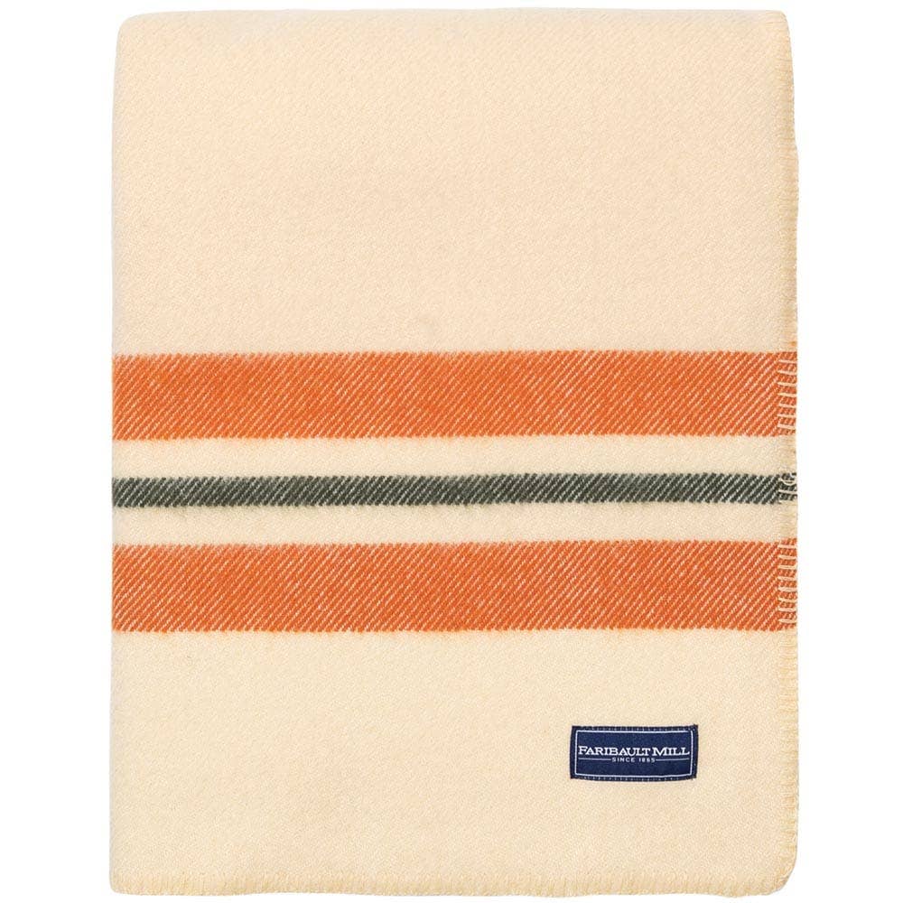 Cabin Wool Throw: Smoke olive navy
