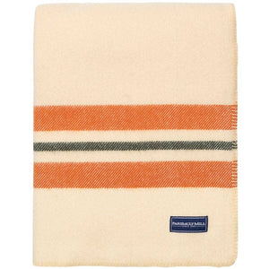 Cabin Wool Throw: Smoke olive navy
