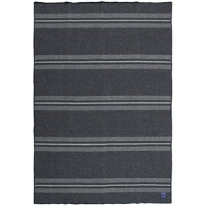 Cabin Wool Throw: Smoke olive navy