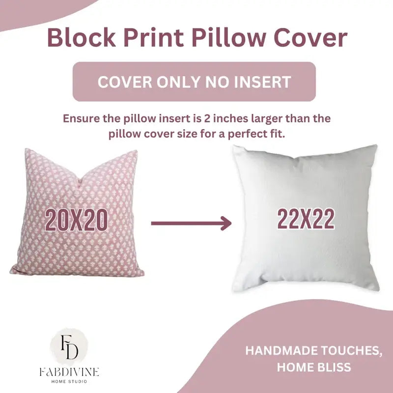 Bohemian Hand Craft Duck Canvas Pillow Cover - Pinkcity: Duck Canvas / Both Side / 14X20