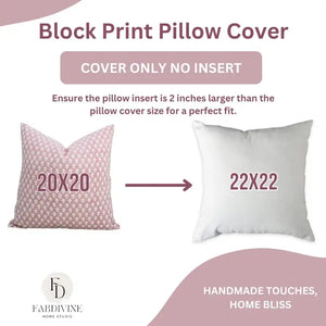 Bohemian Hand Craft Duck Canvas Pillow Cover - Pinkcity: Duck Canvas / Both Side / 14X20