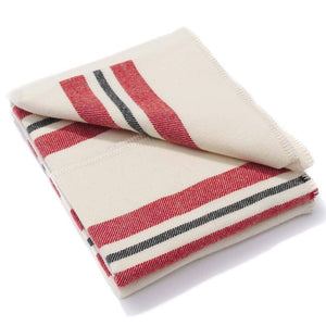 Cabin Wool Throw: Smoke olive navy
