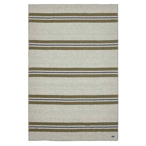 Cabin Wool Throw: Smoke olive navy