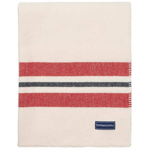 Cabin Wool Throw: Smoke olive navy