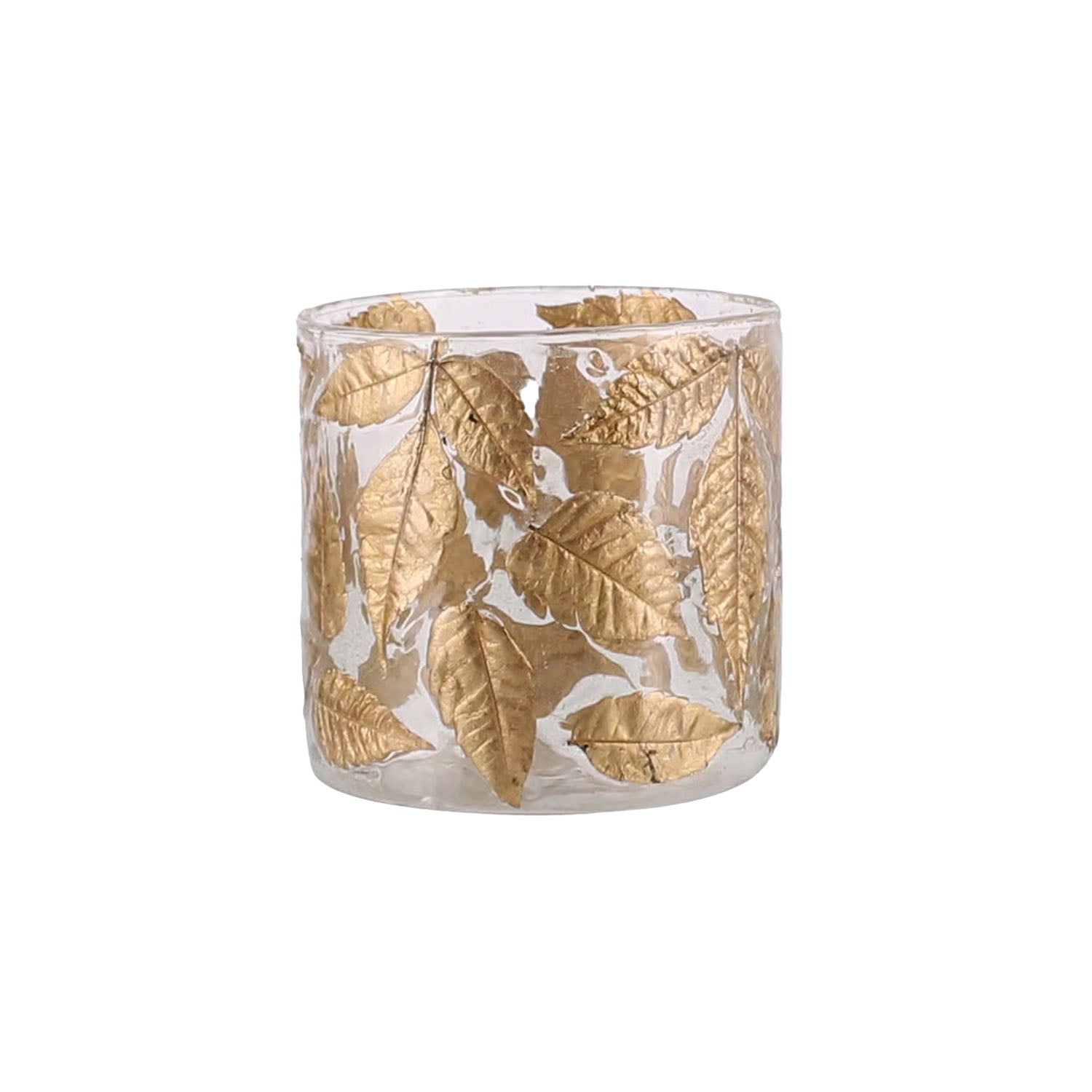 Gold Leaf Hurricane Vase