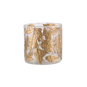 Gold Leaf Hurricane Vase