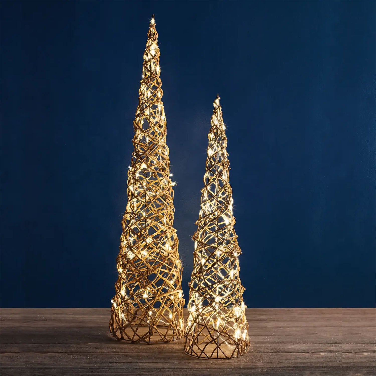 LED Lit Rattan Topiary