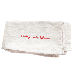 Merry Christmas Linen Napkins