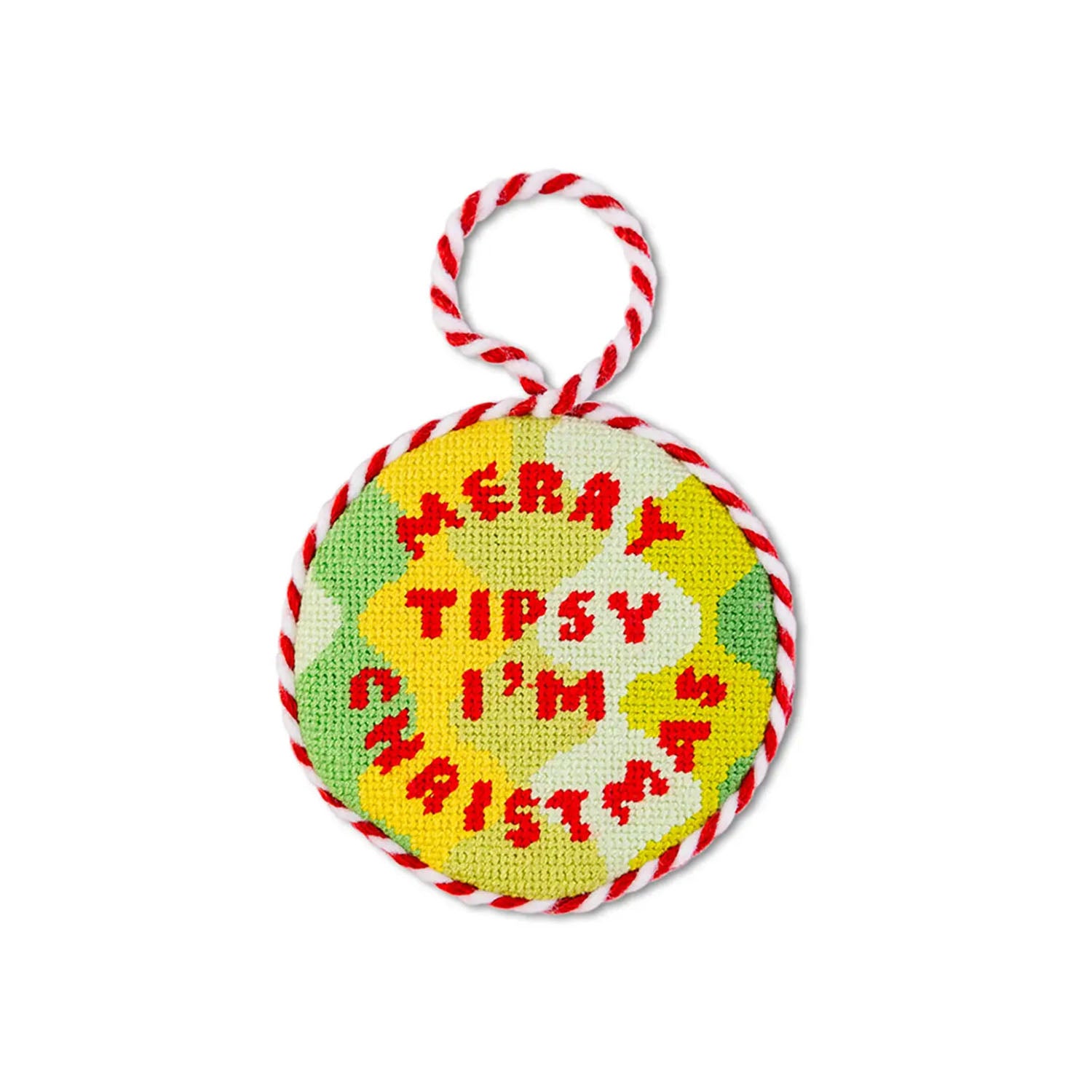 Merry Tipsy Needlepoint Ornament