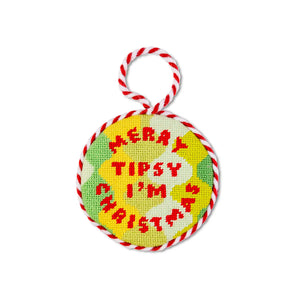 Merry Tipsy Needlepoint Ornament