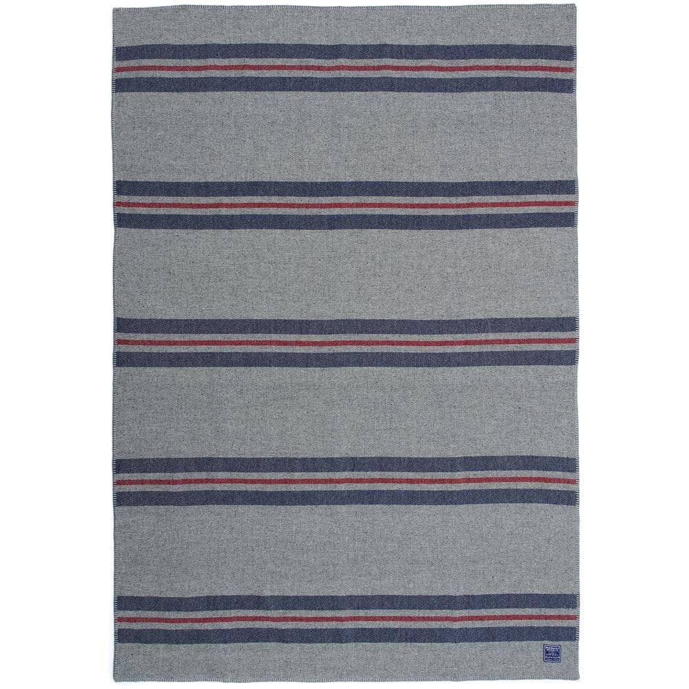 Cabin Wool Throw: Smoke olive navy