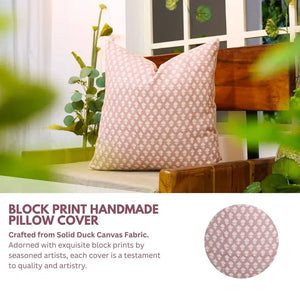 Bohemian Hand Craft Duck Canvas Pillow Cover - Pinkcity: Duck Canvas / Both Side / 14X20
