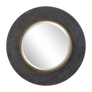 Charcoal Concrete Round Wall Mirror