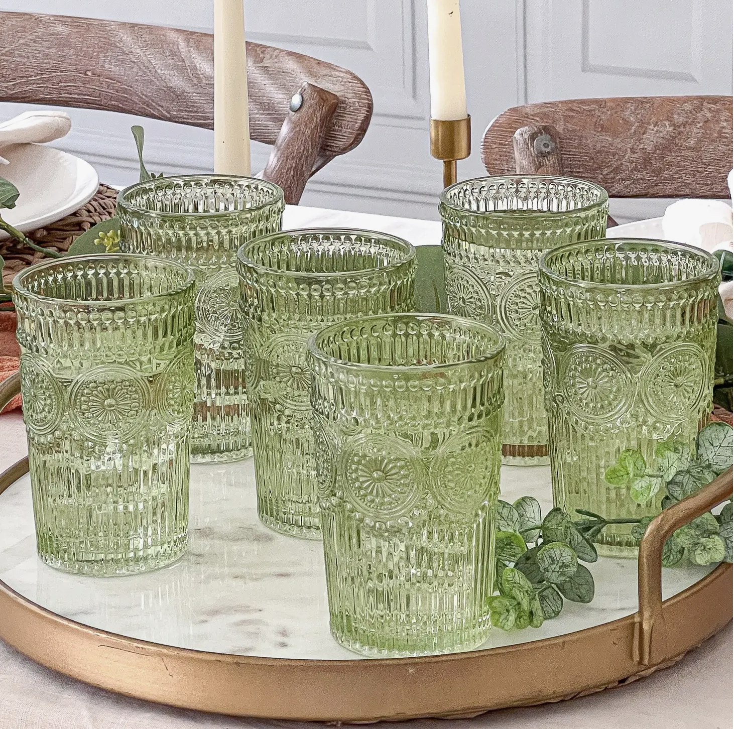 Vintage Tall Drinking Glass (Set of 6)