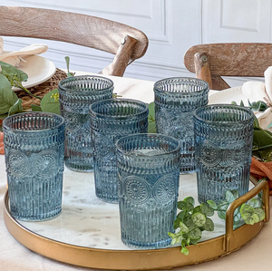 Vintage Tall Drinking Glass (Set of 6)