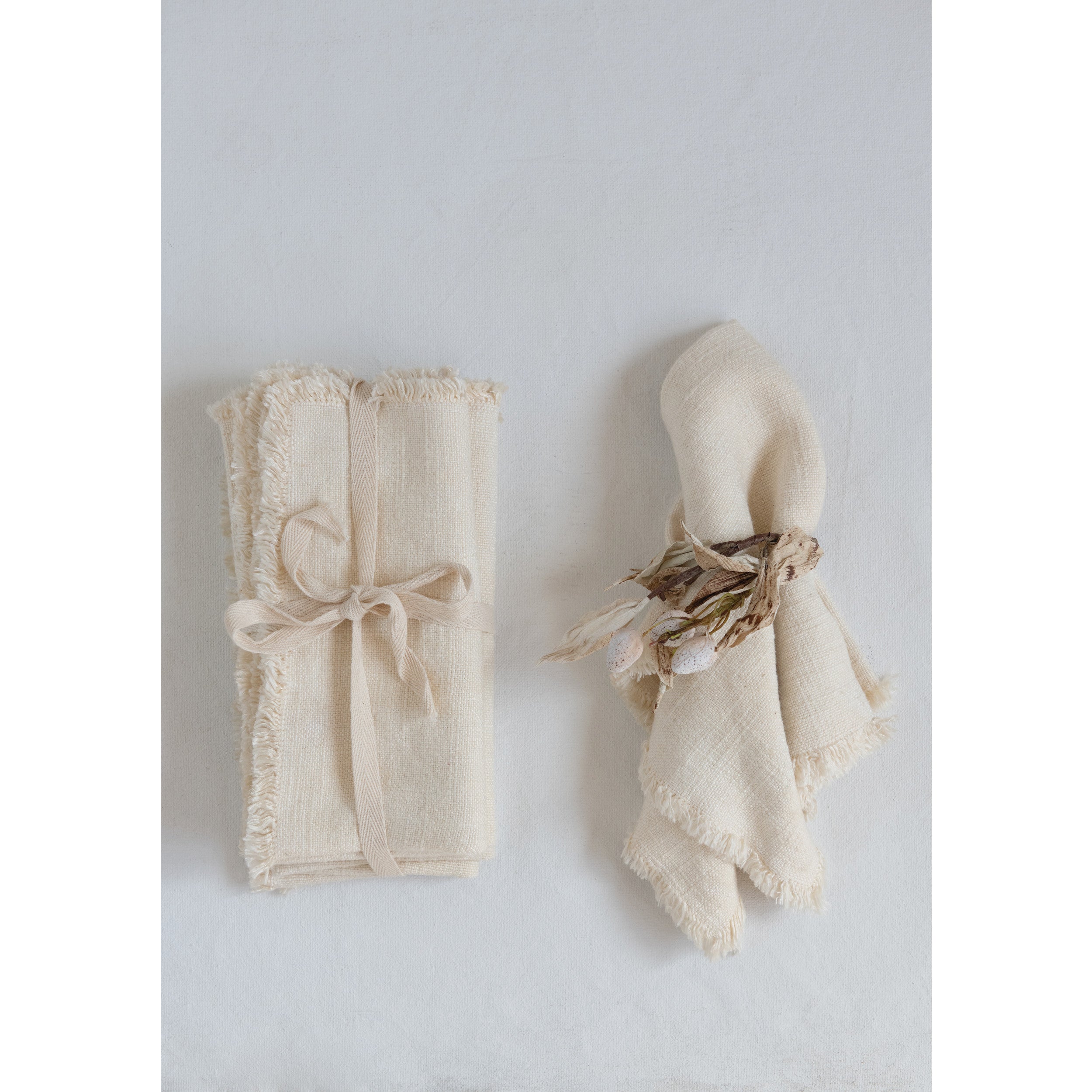Fringe Linen Blend Napkins