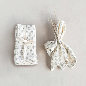 Floral Pattern Cotton Napkins