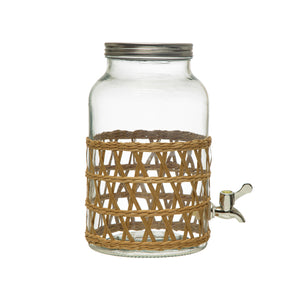Woven Sleeve Glass Beverage Dispenser